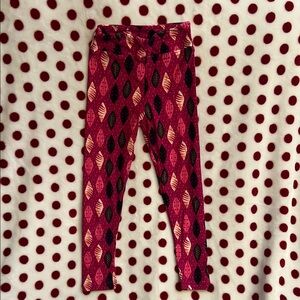 Kids' Pink and Black Leaf Pattern Leggings